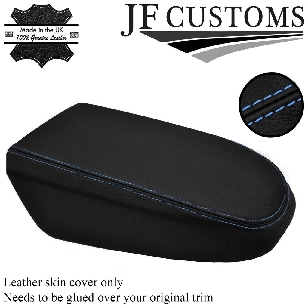 FITS FORD KUGA 2008-2012 LIGHT BLUE STITCH ITALIAN LEATHER ARMREST COVER