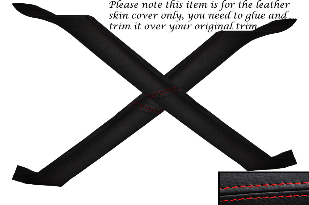 RED STITCH 2X WINDSCREEN A PILLAR LEATHER COVERS FITS BMW 5 SERIES E12 72-81