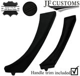 BLACK STITCH LEATHER 1X FRONT DOOR HANDLE TRIM + COVER FOR BMW E90 E91 E92 E93