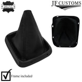 BLACK STITCH LEATHER GEAR GAITER+PLASTIC FRAME FITS NISSAN FRONTIER 05-21