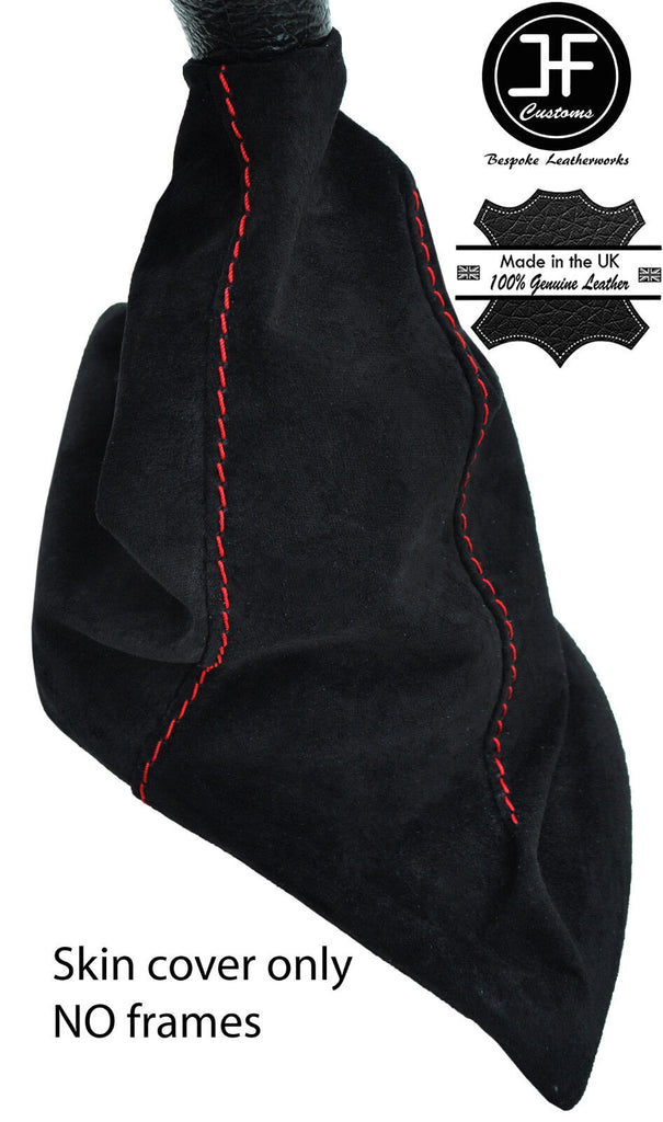 RED STITCH GENUINE REAL SUEDE GEAR GAITER FITS FIAT ULYSSE 1994-2006 CUSTOM NEW