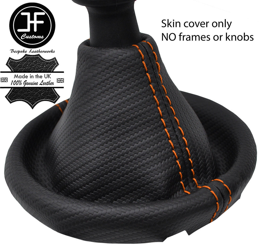 ORANGE STITCHING CARBON FIBER VINYL GEAR GAITER FOR VW T5 TRANSPORTER CARAVELLE