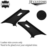 BLACK STITCH ITALIAN LEATHER PILLAR KIT COVERS FOR BMW E46 3 SERIES COUPE 98-04