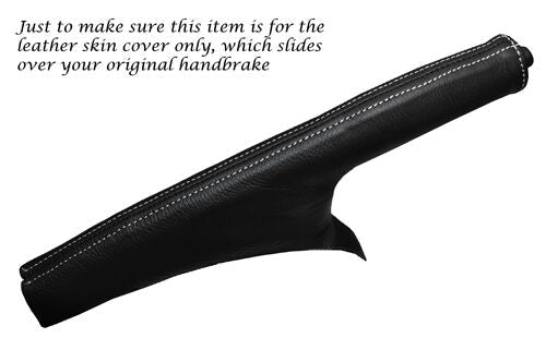 WHITE STITCHING FITS NISSAN JUKE 2010-2013 + LEATHER HANDBRAKE GAITER ONLY