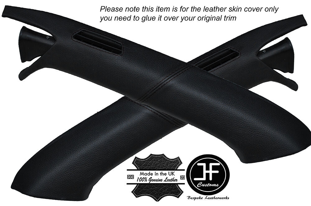 BLACK STITCHING 2X A POST PILLARS LEATHER COVERS FITS HONDA S2000 1999-2009