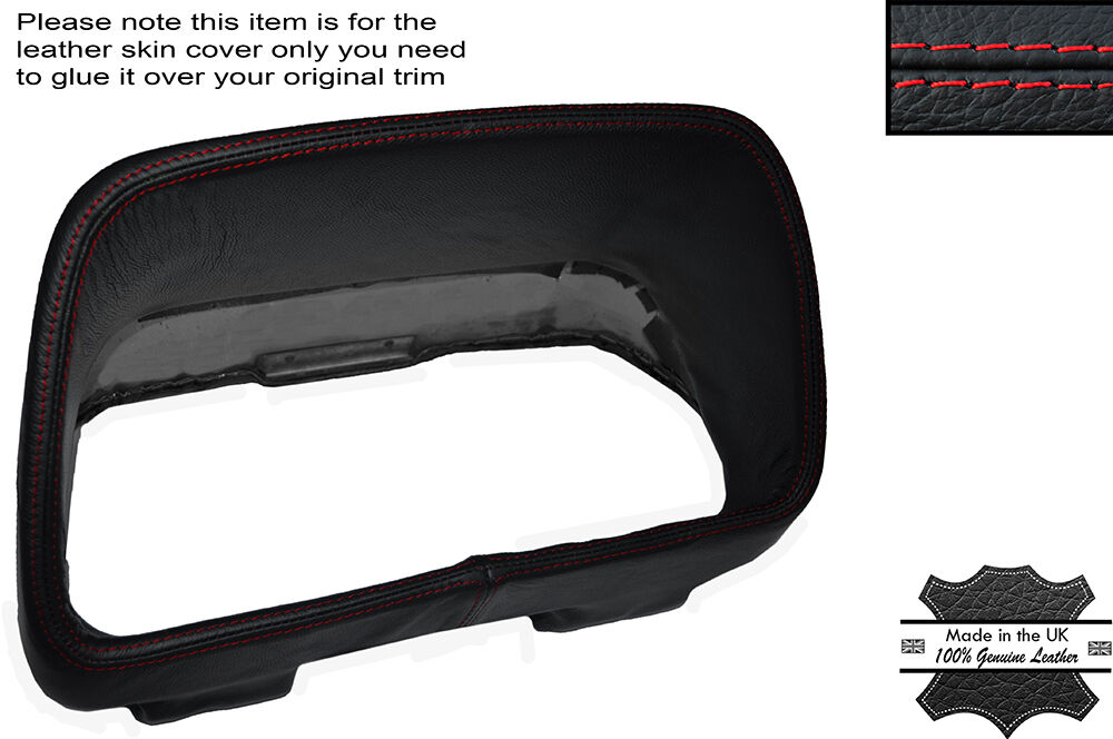 RED STITCH INSTRUMENT CLUSTER HOOD LEATHER COVER FITS FERRARI 348 1990-1995