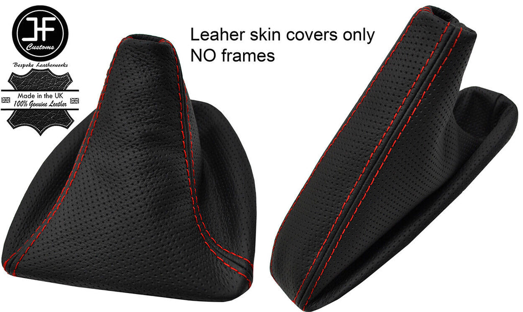 RED STITCH PERFORATED LEATHER GEAR& HANDBRAKE GAITER  FOR BMW E81 E82 E87 E88