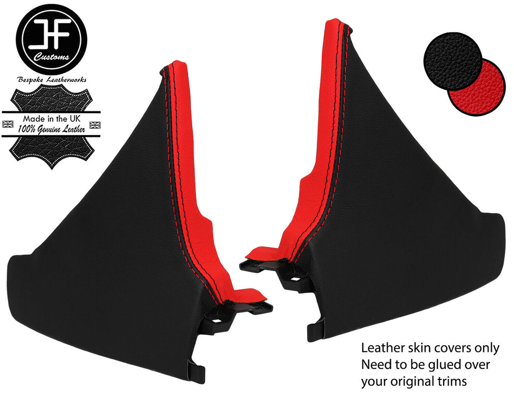 BLACK RED 2X TRIANGLE CONSOLE SIDE TRIM LEATHER COVER FOR MAZDA MX5 MK3 09-15