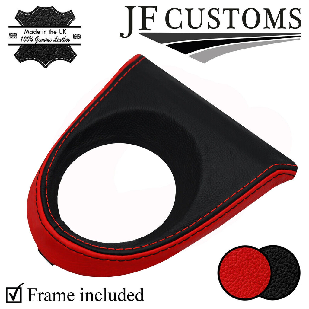 RED & BLACK LEATHER MANUAL GEAR SURROUND + FRAME FOR HONDA CIVIC MK8 2006-2011