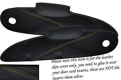YELLOW STITCH FITS LOTUS ELISE EXIGE S1 96-01 2X DOOR CARD INSERT LEATHER COVERS