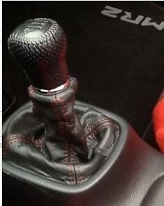FITS TOYOTA MR2 TOYOTA MK3 00-07 RED DOUBLE STITCH GEAR GAITER GAITOR LEATHER