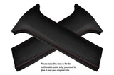 RED STITCH 2X LOWER B PILLAR LEATHER SKIN COVERS FITS LEXUS IS200 1998-2005
