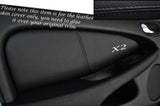BLACK STITCH 2X FRONT DOOR CARD TRIM SKIN COVERS FITS JAGUAR X TYPE 2001-2009