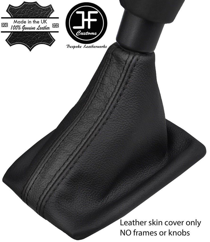 BLACK & BLACK STRIPE TOP GRAIN LEATHER MANUAL GEAR GAITER FOR PEUGEOT 508 11-17