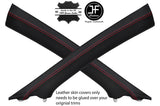 RED STITCH 2X A POST PILLAR COVERS REAL LEATHER FITS HONDA ACCORD 2003-2007