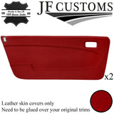 D RED LEATHER 2X FRONT DOOR CARD COVER FOR LANCIA BETA VOLUMEX COUPE JF2