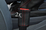 red stitch FITS BMW E87 E81 E82 1 SERIES 2X FRONT SEAT BELT STALK  COVERS ONLY