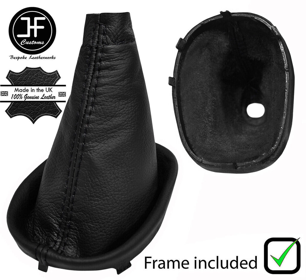 BLACK STITCH LEATHER MANUAL GEAR GAITER+PLASTIC FRAME FITS DACIA DUSTER 10-17