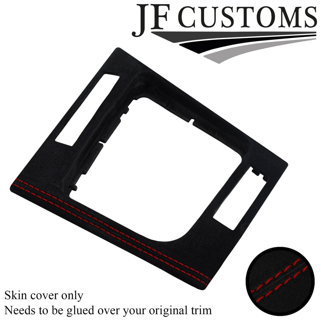 D RED STITCH SUEDE GEAR SURROUND COVER FOR BMW E46 CONVERTIBLE SEDAN JF2