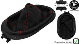 RED STITCH LEATHER MANUAL GEAR GAITER+PLASTIC FRAME FITS JEEP WRANGLER 07-10