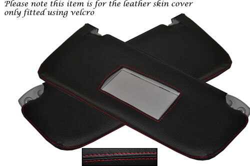 RED STITCHING FITS VAUXHALL OPEL CORSA D 06-13 2X SUN VISORS LEATHER COVERS