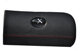 FITS PEUGEOT 206 GLOVE BOX LID COVER red stitch BLACK SOFT LEATHER CUSTOM NEW