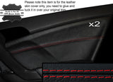 RED STITCH 2X REAR DOOR CARD TRIM SKIN COVER FITS HONDA ACCORD MK8 2008-2012