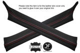 RED STITCHING 2X A POST PILLAR LEATHER COVERS FITS SAAB 93 9-3 1999-2003