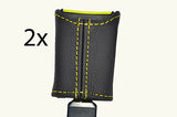 yellow stitch FITS PEUGEOT 106 1991-2004  FRONT SEAT BELT STALK LEATHER COVERS