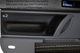 YELLOW STITCH 2X FRONT DOOR CARD TRIM SKIN COVERS FITS VW BEETLE 1998-2011