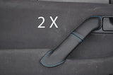 blue stitch FITS VW LUPO 98-05  2X FRONT DOOR HANDLE LEATHER COVERS CUSTOM NEW