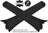 BLACK STITCH 2X A PILLARS TOP GRAIN LEATHER COVERS FITS SMART ROADSTER 03-05