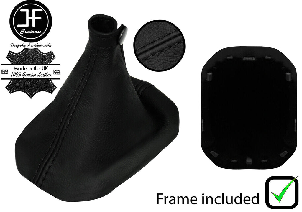 BLACK STITCH LEATHER MANUAL GEAR GAITER+PLASTIC FRAME FITS JEEP RENEGADE 14-20
