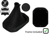 BLACK STITCH LEATHER MANUAL GEAR GAITER+PLASTIC FRAME FITS JEEP RENEGADE 14-20
