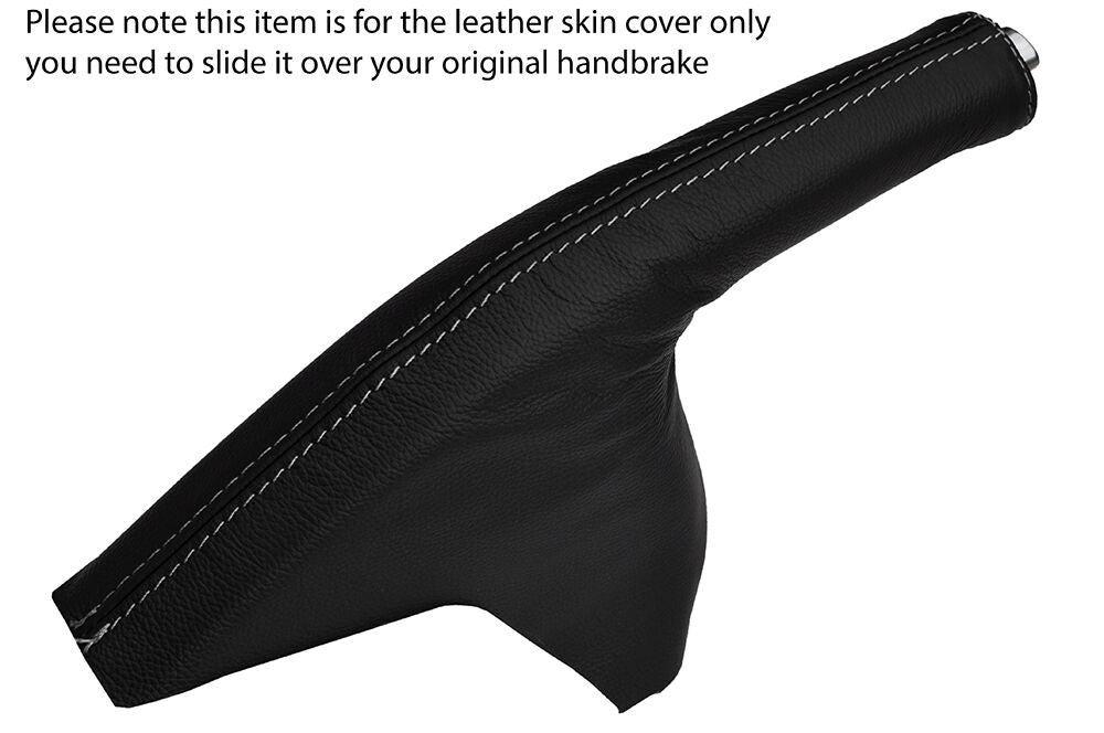 GREY STITCHING LEATHER SKIN HANDBRAKE GAITER FITS FORD FIESTA MK9 2013-2016