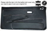WHITE STICH 2X FRONT FULL DOOR CARD LEATHER COVER FOR FORD FIESTA MK2 XR2 EARLY