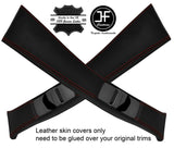 RED STITCH 2X B PILLAR REAL LEATHER COVERS FOR MERCEDES E CLASS W210 95-02