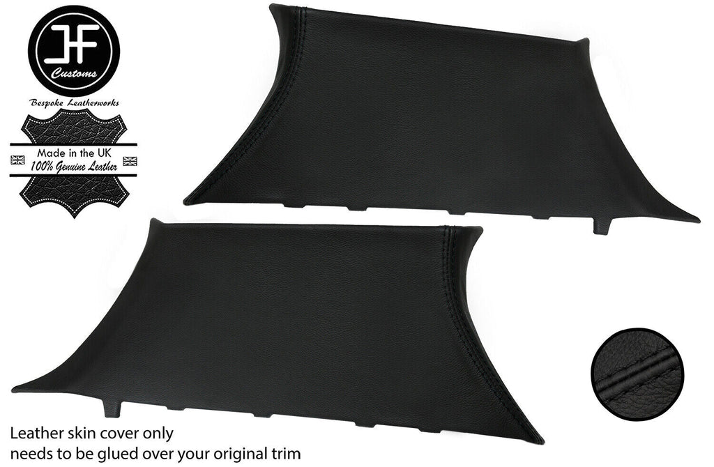 BLACK STITCH 2X REAR C PILLAR LEATHER COVERS FOR BMW 1 SERIES F20 F21 11-19