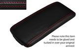 RED STITCHING LEATHER ARMREST LID SKIN COVER FITS AUDI A1 2010-2014 CUSTOM NEW