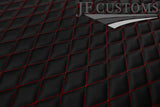 D RED DIAMOND STITCH QUILTED VINYL  PADDED PANEL LUXURY PREMIUM 125CM X 85CM