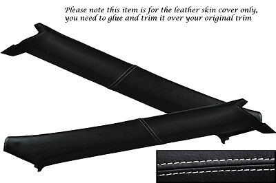 WHITE STITCH FITS TOYOTA SUPRA 86-92 MK3 MKIII WINDSCREEN PILLAR LEATHER COVERS
