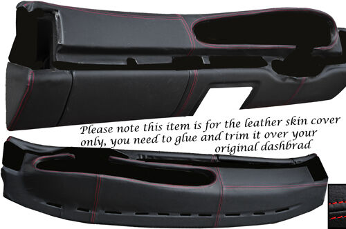 RED STITCH FITS PORSCHE 944 & 968 86-95 OVAL DASH DASHBOARD LEATHER COVER ONLY