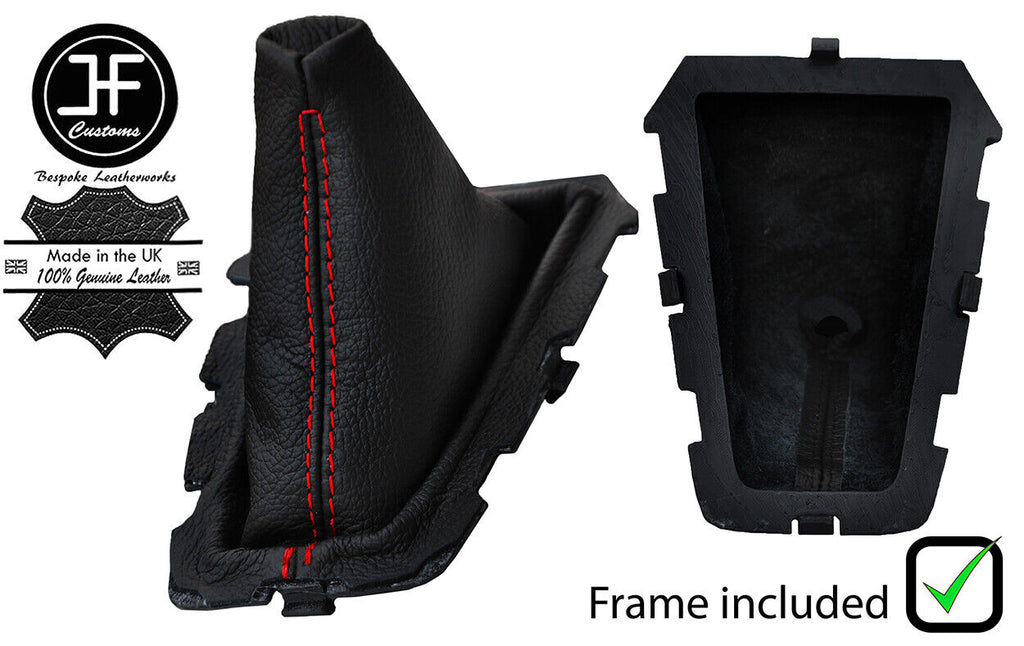 RED STITCH LEATHER MANUAL GEAR GAITER + PLASTIC FRAME FOR DODGE AVENGER 07-14
