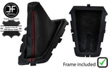 RED STITCH LEATHER MANUAL GEAR GAITER + PLASTIC FRAME FOR DODGE AVENGER 07-14