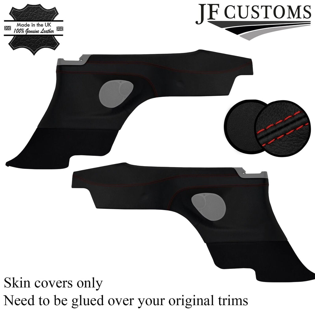 D RED STITCH 2X REAR DOOR CARD PANEL COVER FOR PORSCHE CARRERA 996 COUPE 97-05