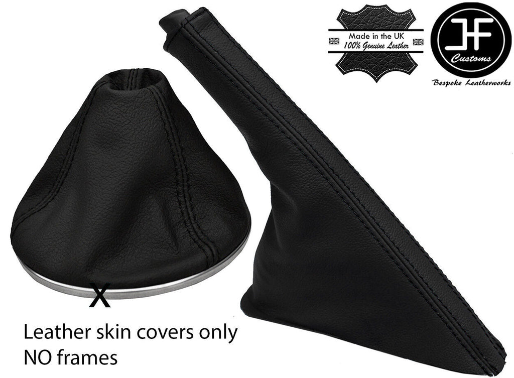 BLACK STITCH FITS FIAT 500 07-15 GEAR SLIM HANDBRAKE GAITERS TOP GRAIN LEATHER