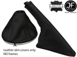 BLACK STITCH FITS FIAT 500 07-15 GEAR SLIM HANDBRAKE GAITERS TOP GRAIN LEATHER
