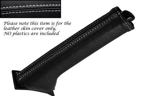 WHITE STITCHING FITS FIAT BRAVO II MK2 2007+ HANDBRAKE HANDLE LEATHER COVER ONLY