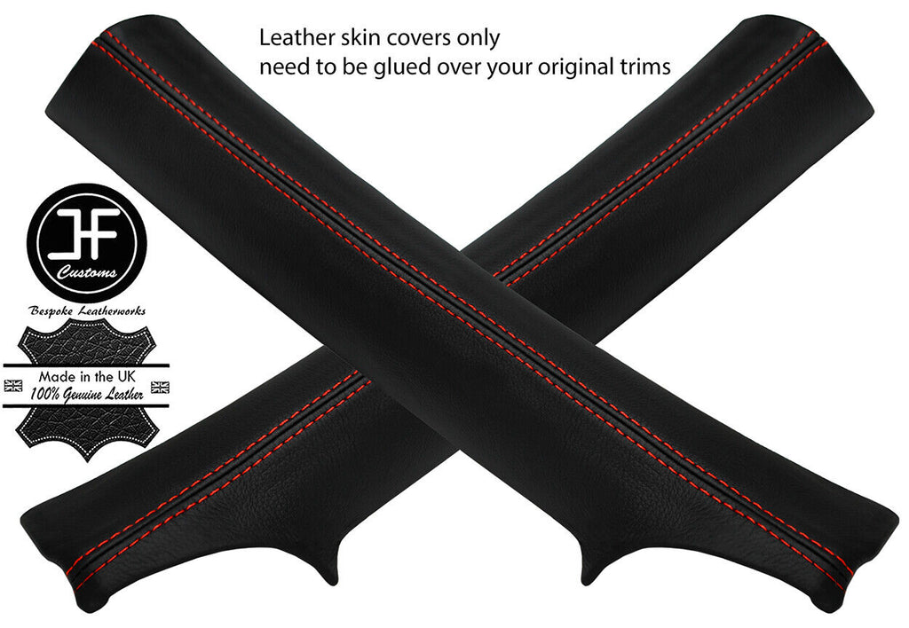 RED STITCH 2X A POST PILLAR REAL LEATHER COVERS FITS DODGE VIPER 2003-2010