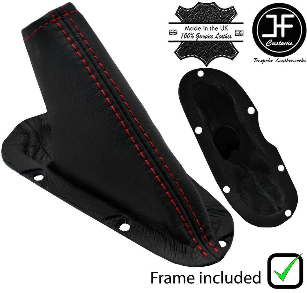 RED STITCH LEATHER HANDBRAKE GAITER + PLASTIC FRAME FOR DODGE VIPER 2003-2006